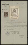 Certificato di rinnovo. Registrazione n° 168 del Registro marche della Camera di commercio e industria di Zara (1917 ott. 22: prot. 1103)